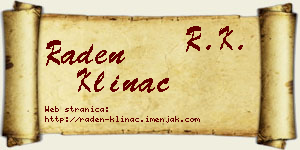 Raden Klinac vizit kartica